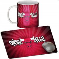 ZESTAW KUBEK + PODKŁADKA - CHICAGO BULLS - PREZENT WIELE WZORÓW + IMIĘ
