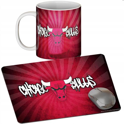 ZESTAW KUBEK + PODKŁADKA - CHICAGO BULLS - PREZENT WIELE WZORÓW + IMIĘ na Arena.pl