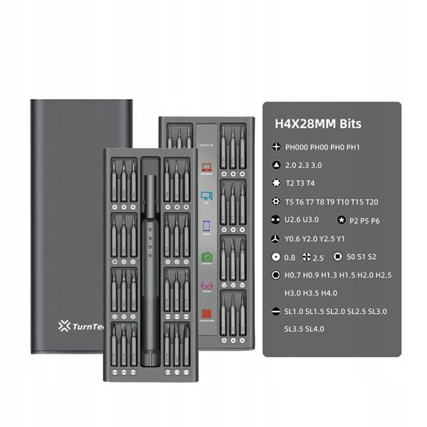Śrubokręt precyzyjny TurnTech z zestawem końcówek 48 in 1 ALU zdjęcie 8