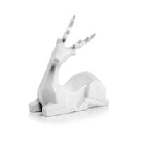 Biały renifer leżący świąteczna figurka ceramiczna 18 na Boże Narodzenie