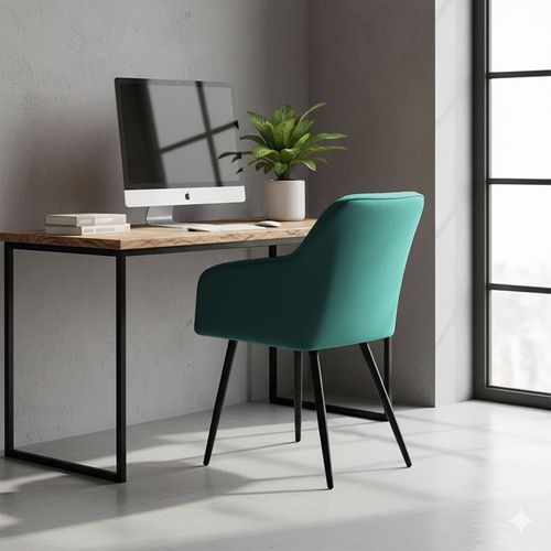 2x Krzesło welurowe tapicerowane do salonu DIAMANTE Butelkowa Zieleń Czarne na Arena.pl