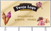 BANER REKLAMOWY 100x50cm z gotowego projektu LODY AMERYKAŃSKIE plandeka