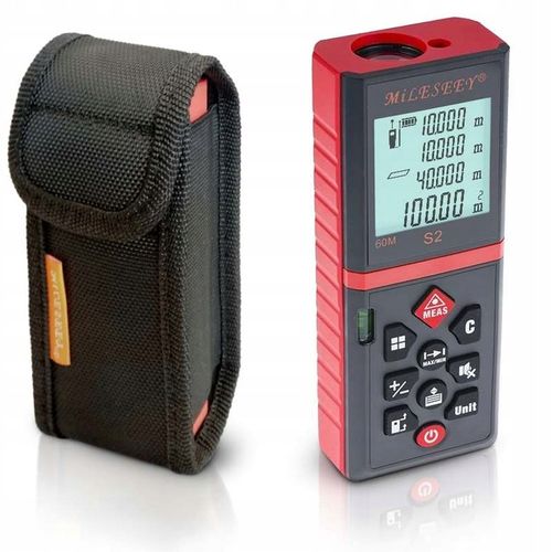 DALMIERZ LASEROWY PROFESJONALNY CYFROWY MIERNIK ODLEGŁOŚCI 60 METRÓW S2 LCD na Arena.pl