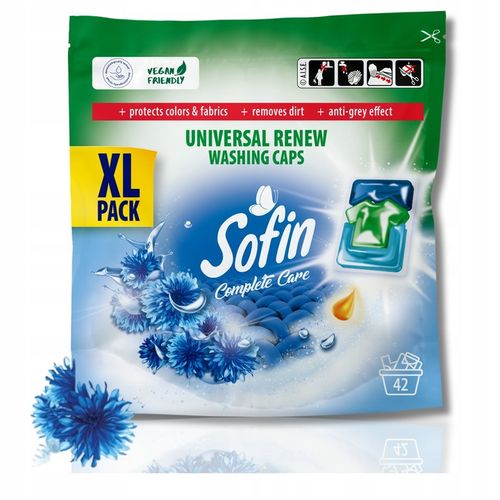 Sofin Kapsułki do Prania Białego i Jasnego Vegan Ochrona Kolorów XL 42szt na Arena.pl