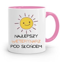 Kubek Różowy Weterynarza Najlepszy Pod Słońcem Z Nadrukiem Ze Zdjęciem