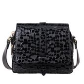 Torebka damska z efektem kropli czarna Canaletto złote wykończenia TD690s258