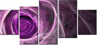 70CM 150CM OBRAZ 5 ELEM FIOLETOWA RÓŻA ŚCIENNY