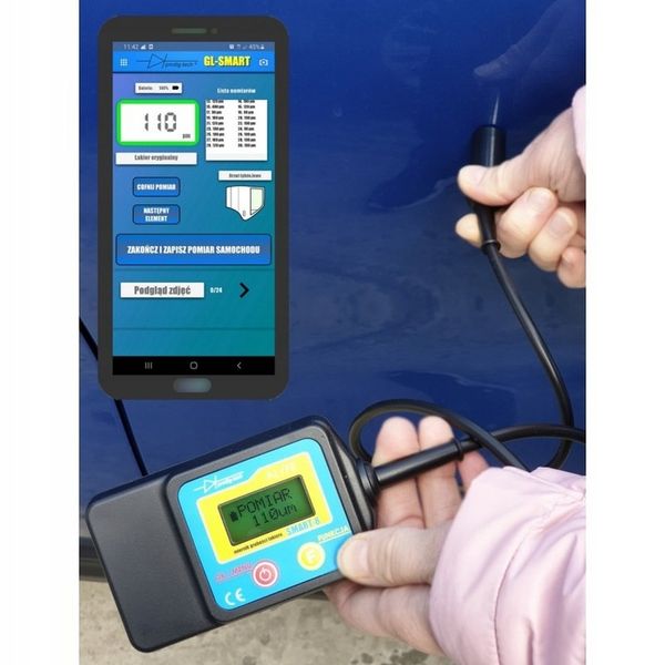 MIERNIK GRUBOŚCI LAKIERU TESTER ANDROID iOS ProdigTech GL-SMART-S zdjęcie 2