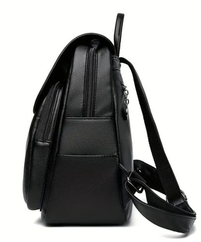 Plecak damski czarny skórzany elegancki ekoskóra miejski łabędzie na Arena.pl