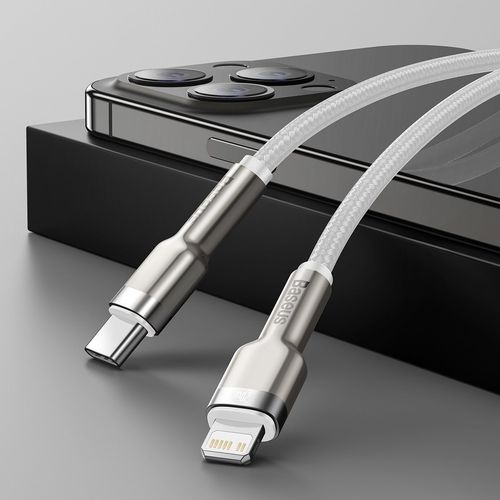 Kabel USB-C do Lightning Baseus Cafule, PD, 20W, 2m (biały) na Arena.pl