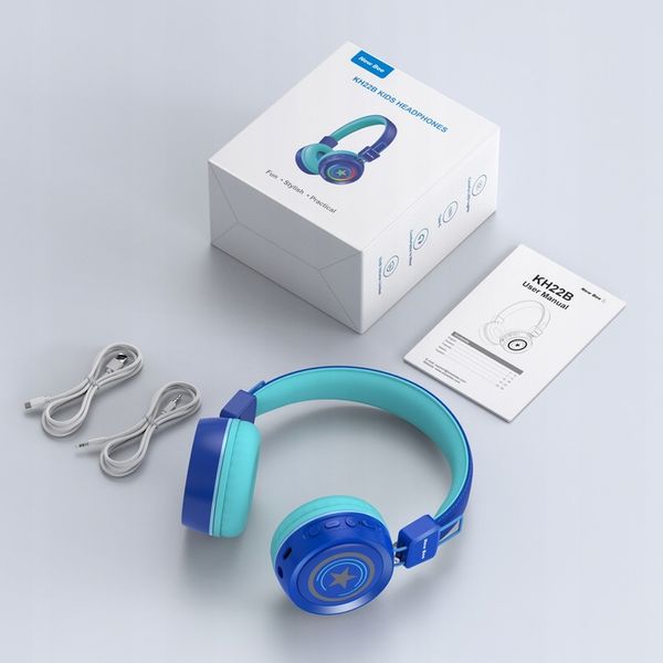 SŁUCHAWKI DLA DZIECI NEW BEE KH22B BEZPRZEWODOWE SKŁADANE LED BLUETOOTH 32h zdjęcie 5