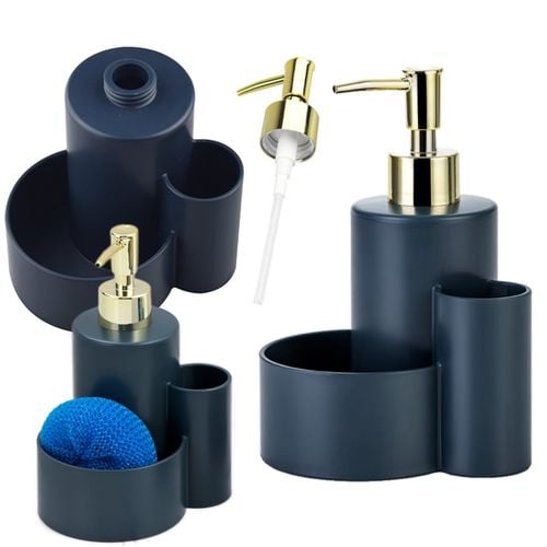 Dozownik na płyn mydło z organizerem uniwersalny do łazienki kuchni 330 ml na Arena.pl