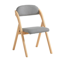 Kuchenne krzesło drewniane składane biurowe do biura jasnoszare siedzisko