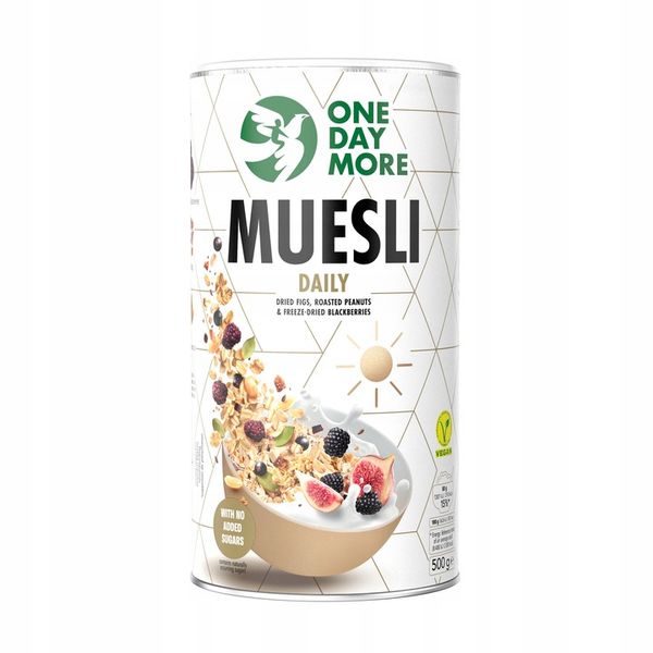 OneDayMore MUSLI CODZIENNE BEZ CUKRU tuba 500g zdjęcie 8