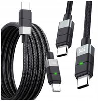 MOCNY KABEL USB C TYPU C PD 240W 5A 2m PRZEWÓD W OPLOCIE SZYBKIE ŁADOWANIE