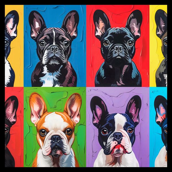 Plakat 50x50cm Buldogi Francuskie zdjęcie 2