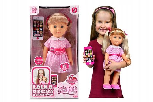LALKA NATALIA CHODZĄCA ZE SMARTFONEM TABLET mówiąca po polsku MÓWI PL UCZY na Arena.pl