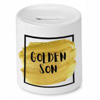 Skarbonka Dla Syna Golden Son Prezent Z Nadrukiem Ze Zdjęciem