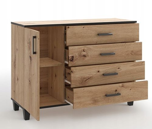 Komoda P2 szuflady 120 cm dąb artisan na Arena.pl