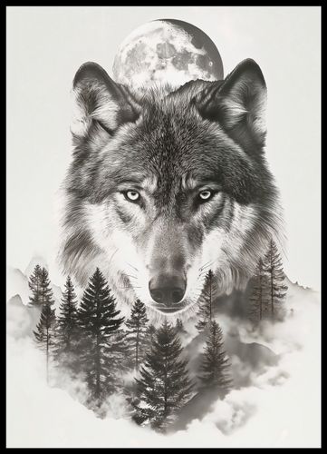 Plakat 50x70cm Wilczy Duch Lasu na Arena.pl