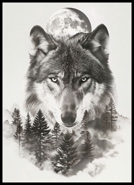 Plakat 50x70cm Wilczy Duch Lasu zdjęcie 2