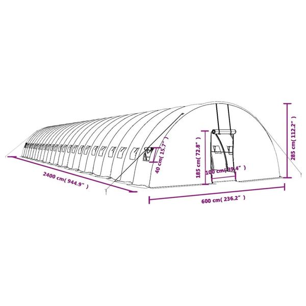 Emaga Szklarnia ze stalową ramą, biała, 144 m², 24x6x2,85 m na Arena.pl