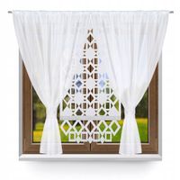 P4 Firana nowoczesna KOMPLET do salonu sypialni panel ekran glamur 300x150