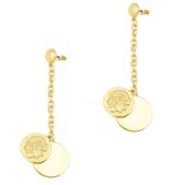 kolczyki długie z monetka i blaszką (p21/wio/02au)