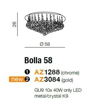 Glamour lampa sufitowa Bolla do przedpokoju crystal złota na Arena.pl
