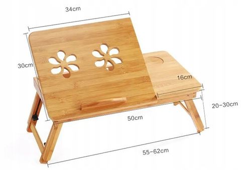 STOLIK pod LAPTOPA do ŁÓŻKA KOMPUTER PODSTAWKA PÓŁKA DREWNIANY REGULOWANY na Arena.pl