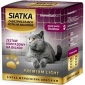 Siatka na balkon 8x3m dla kota wzmocniona drucikiem UV zestaw bez wiercenia