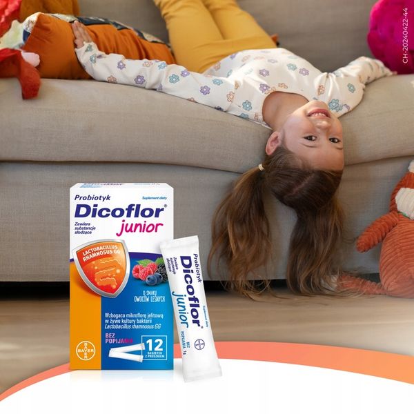 Zestaw Dicoflor Junior Owoce leśne, probiotyk 3x 12 saszetek zdjęcie 3