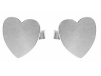 Delikatne rodowane srebrne gładkie kolczyki celebrytka serce serduszko srebro 925 FL152KS
