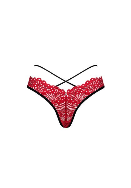 Kuszące, Czerwone Stringi - Obsessive Mettia L/XL zdjęcie 6