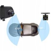 KAMERA COFANIA W LUSTERKU REJESTRATOR JAZDY HD FULL KAMERKA PRZÓD + TYŁ