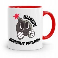 Kubek Czerwony Prawnika Uwaga Bombowy Prawnik! Z Nadrukiem Ze Zdjęciem