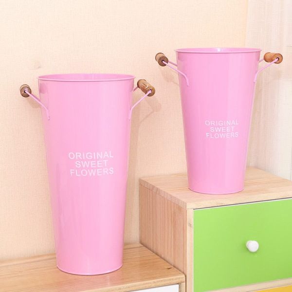 Vintage Doniczka doniczka - Wiadro - METALOWA - Idealna Do Domu I Ogrodu 42 Zielony zdjęcie 4