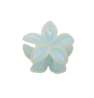 Piękna spinka klamra plastikowa kwiatek hawajski niebiesko-beżowy 4,5cm