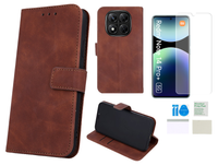Etui z klapką do XIAOMI REDMI NOTE 14 PRO 5G / 14 PRO+ 5G skórzane + folia