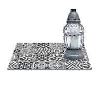 SZKLANA PODSTAWKA POD ZNICZE Z DEDYKACJĄ 30x20cm Mozajka 24a