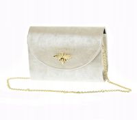 Laura Biaggi - torebka wizytowa srebrna na łańcuszku pszczoła P237