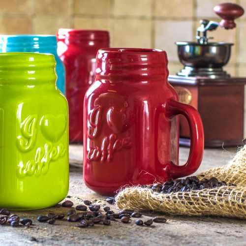 KUBEK CERAMICZNY VERMO CZERWONY 450 ml na Arena.pl