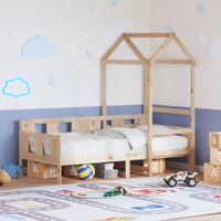 Łóżko dzienne z daszkiem, 80x200 cm, lite drewno sosnowe