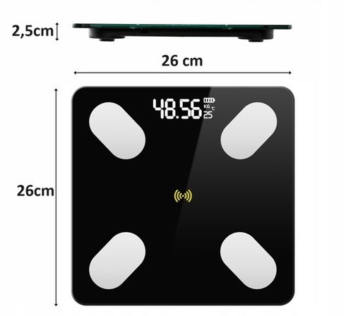 WAGA ANALITYCZNA ŁAZIENKOWA SLIM 180KG SMART + 31w1 ANDROID iOS PRECYZYJNA na Arena.pl