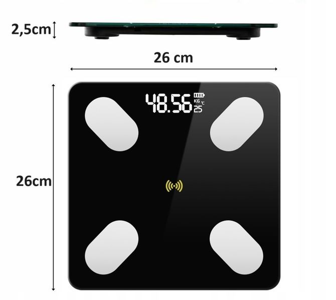 WAGA ANALITYCZNA ŁAZIENKOWA SLIM 180KG SMART + 31w1 ANDROID iOS PRECYZYJNA zdjęcie 12