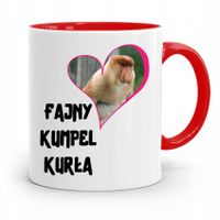 Kubek Czerwony Dla Przyjaciela Fajny Kumpel Kurła Z Nadrukiem Ze Zdjęciem