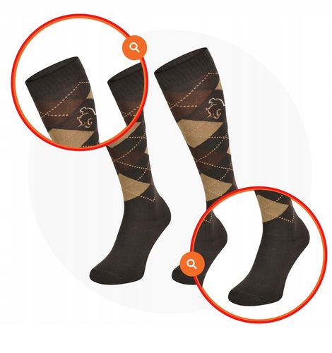 Klasyczne skarpety jeździeckie Comodo romby 39-42 na Arena.pl