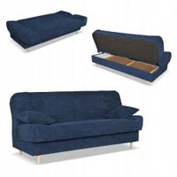 Kanapa sofa Belito rozkładana pojemnik f spania BONELL granatowa sztruks