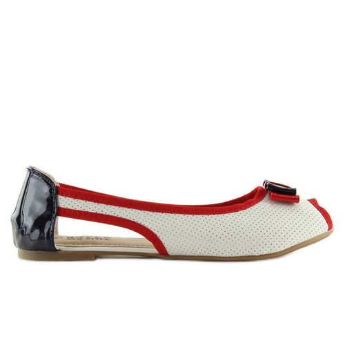 Balerinki open toe białe D314 WHITE/NAVY r.40 na Arena.pl