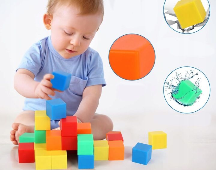 Klocki magnetyczne edukacyjne KOSTKI SZEŚCIANY Zestaw 64 el. magnesy zdjęcie 10